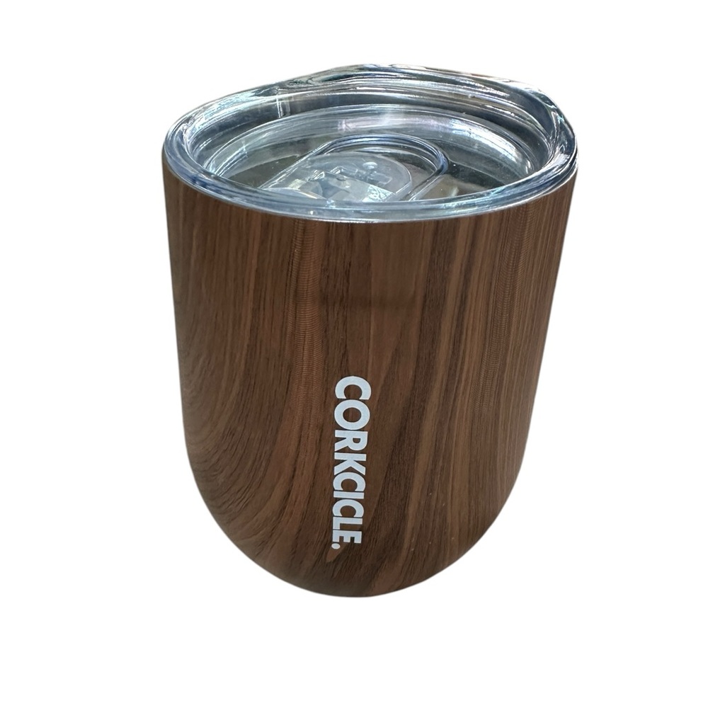 CORKCICLE HYDRAFLOW PARKER TRIPLE WALL 18/8 Travel Mug Wood Grain 10 oz NEW